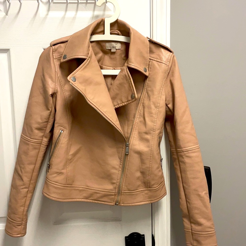 Loft Blush Faux Leather Jacket